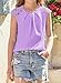 blibean Teen Girls Shirts Big Kid Summer Short Sleeve Cute Dress Tops Little Girl Fashion Lace Tee Shirt Casual Solid Crewneck Dressy Tunic Blouse Clothes Size 12-13 Year Old Purple