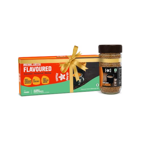 Image of Flavoured Coffee Box + Instant Coffee Classic flavoured 50 gm | Combo pack of 2 | 100% Arabica | 0% Chicory | 100% Freeze Dried Coffee Granule