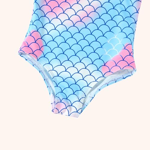 Image of DREAM BUS Toddler Girls One Piece Criss-Cross Straps Swimsuits with Tiered Ruffle Skirt Girls Bathing Suit Summer Swimwear