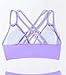 Tainehs Women's Push Up V Neck Bikini Tops Criss Cross Back Padded Bathing Suit Top Only Light Purple