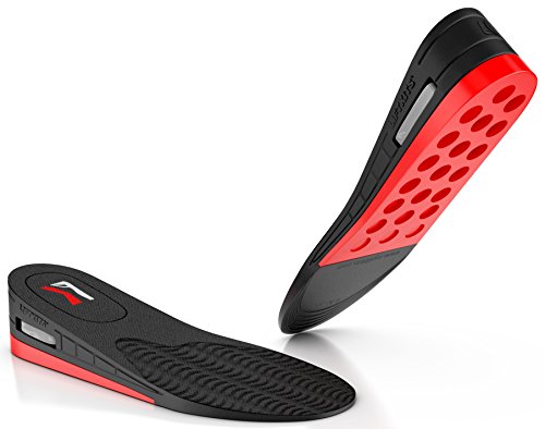 LiftKits Men's 2 inch Shoe Lift Inserts, Black/Red, Medium/6-12 M US,