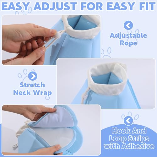 Image of HOMBYS Soft Dog Cone Collar for Dogs After Surgery, Adjustable Dog Cat Recovery Cone Collar for Large Medium Small Dogs and Cats to Stop Liking, Breathable Elizabethan Collar, (L)