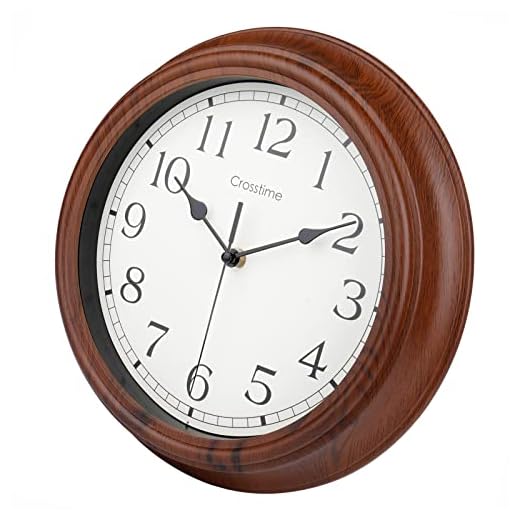 Wood Grain Wall Clock Silent Non-Ticking Vintage Retro Wall Clocks Battery Operated Decorative for Living Room Kitchen Bathroom Bedroom,12 Inch