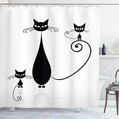 Ambesonne Cat Lover Shower Curtain, Mom and...