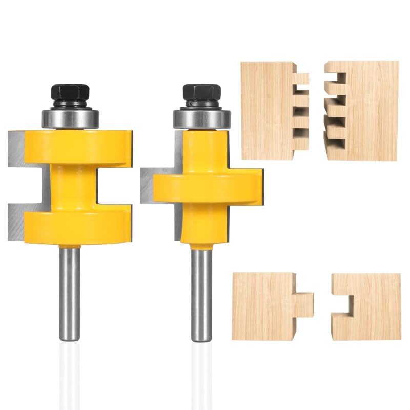 2 teile/satz Nut Und Feder Fräser Set, 8mm 12mm 12,7mm 90 Grad Holzbearbeitung Nut Meißel Cutter werkzeug Mit Kantenanleimmaschine (Color : One colour, Size : 8x47.6x14)