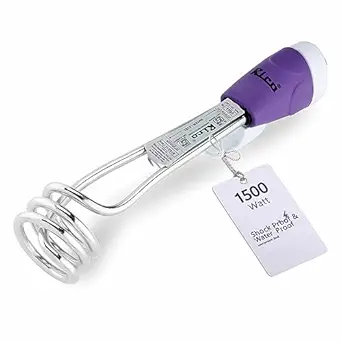 Rico IRPRO 1500w Japanese Technology Electric Water Heater Immersion Rod With Waterproof & Shockproof Protection | Instant Heating With Bucket Holder | ISI Certified 1 Year Replacement Warranty