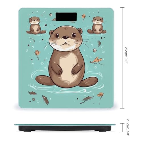 Báscula Digital de Baño Cartoon Cute Otter 400 lb miniatura 2