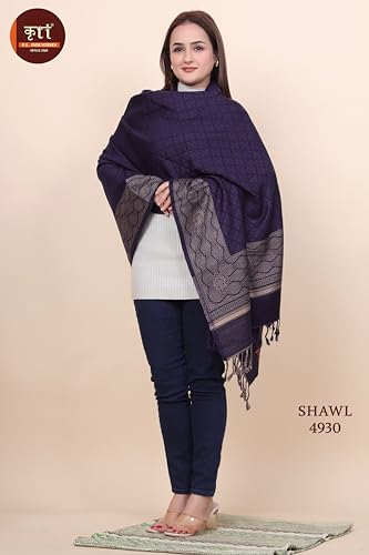 Image of KRITI Paisley Design Woollen Beige Color Shawl For Women