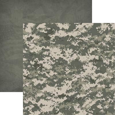 Camuflaje militar - Papel de álbum de recortes de 12 x 12 - 5 hojas