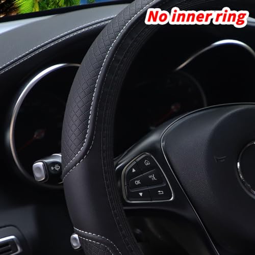 Adunsiaoto Lenkrad Abdeckung Mikrofaser, Heavy Duty Lenkradhülle, Carbon Fiber Auto Lenkrad, Abdeckung Atmungsaktiv Lenkradbezug Faser, Mikrofaser Leder Lenkradhülle Universal Größe(Grau)