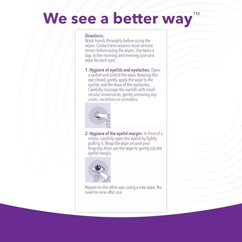 ivizia eyelid cleansing wipes for sensitive eyelid cleansing preservative-free micellar no rinse gentle eye makeup remover 20 sterile single-use wipes for eyelids packaging may vary