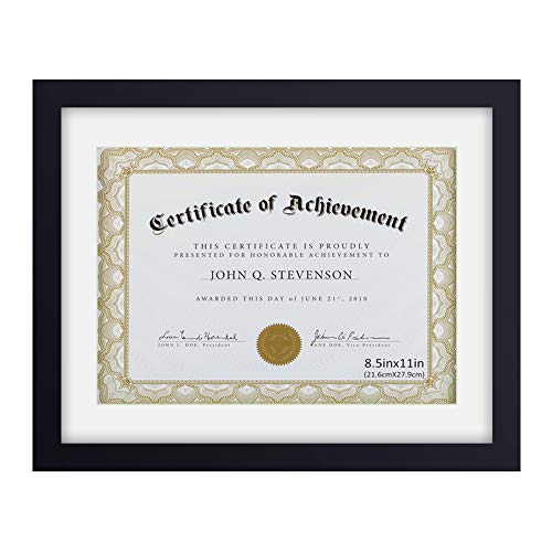 Rpjc Document Frame Certificate Frames Made Of Solid Wood High Definition Glass And Display Diplomas 8.5X11 With Mat Or 11X14 Inch Without Mat Picture Frame Black #TOP23