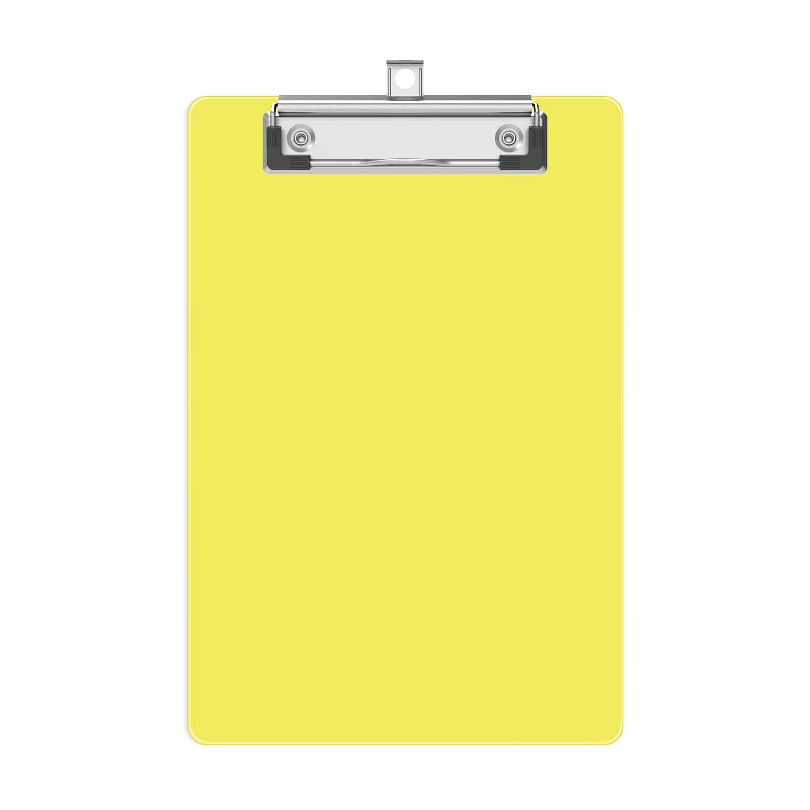Juvealoe A5 Small Clipboard, 6 x 9 Plastic Mini Yellow Colored Clip Boards with Low Profile Clip, Half-Letter Size for Classroom, Teacher, Students, School & Office Supplies