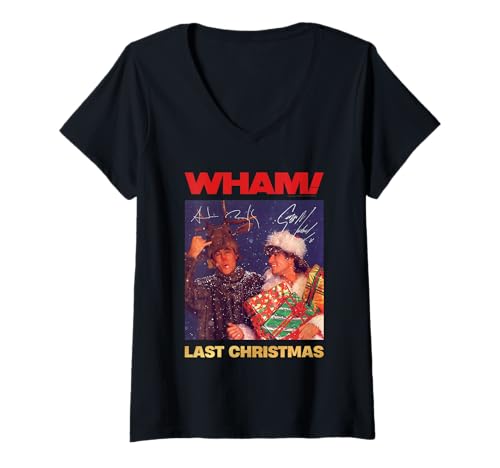 Damen Exklusive Amazon Signature Edition von Last Christmas T-Shirt mit V-Ausschnitt
