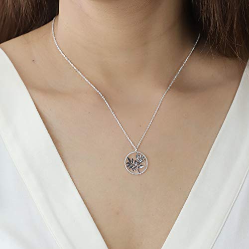 Boma Jewelry Sterling Silver Bamboo Tree Circle Pendant Necklace, 20 Inches2