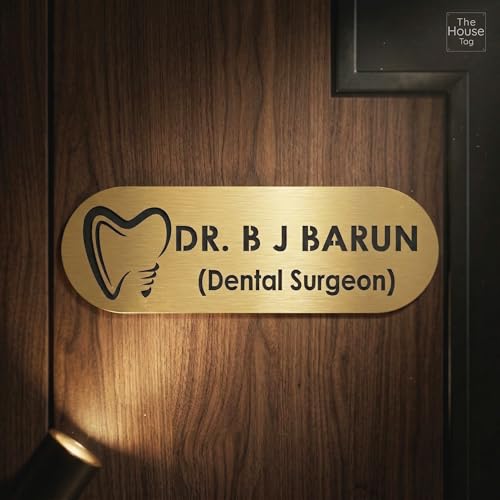 Image of Customized Self Adhesive Acrylic Name Plate for Home | Personalized Door Name Plate | Custom Name Board for House, Office & Entrance (12 x 4 Inch, Champagne Gold & Black)