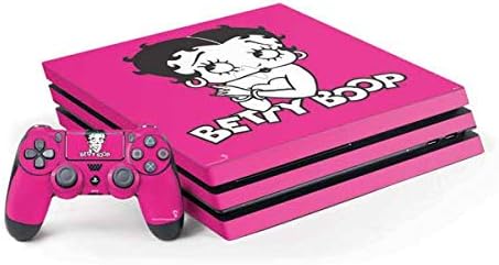 Skinit Decal Gaming Skin Compatible with PS4 Pro Console and Controller Bundle - Officially Licensed Betty Boop Betty Boop Pink Background Design