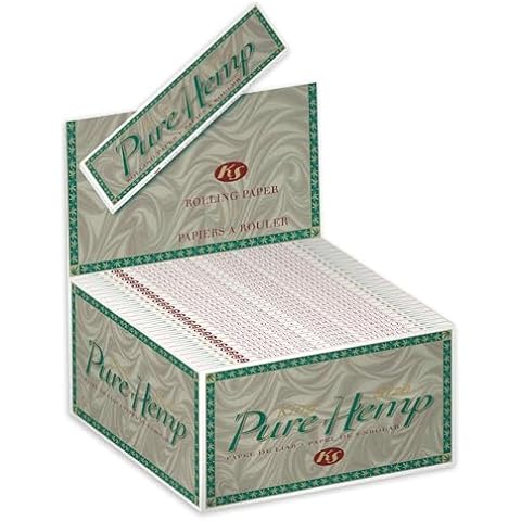 Pure Hemp Rolling Paper - King Size (110mm) Cigarette Paper - Full Display Box of 50 Booklets (33 Leaves Per Book!) Cover