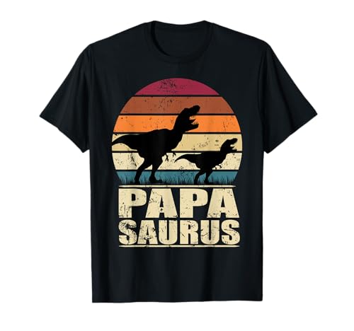 Geburtstag Geschenke & Vatertag Geschenk Ideen Papasaurus Rex Vater Dinosaurier Familien Dino Papa Saurus T-Shirt für Jungen, Schwarz, S, Halbarm, T-Shirt