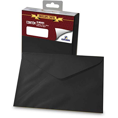 ENVELOPE CARTA PRETO, Romitec, 4292R, Preto