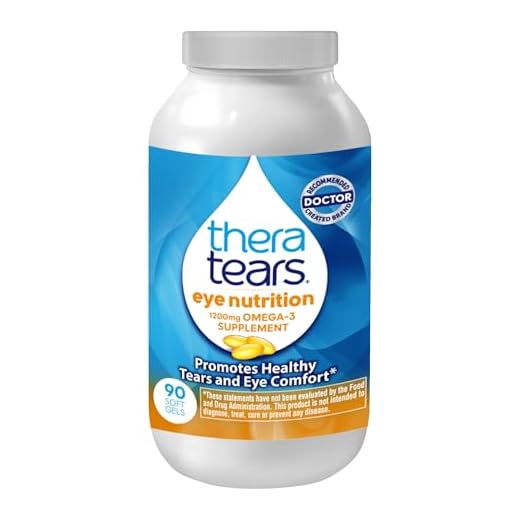 TheraTears 1200mg Omega 3 Supplement for Eye Nutrition, Organic Flaxseed Triglyceride Fish Oil and Vitamin E, 90 Count
