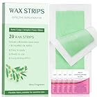 Wax Strips - Body Waxing Strips, Wax Kit for Women & Men - Brazilian Wax Kit, Back Waxing Kit, All Skin Types, Face, Arms, Legs, Armpits, Bikini, 98% Natural, Hypoallergenic Odourless, Green