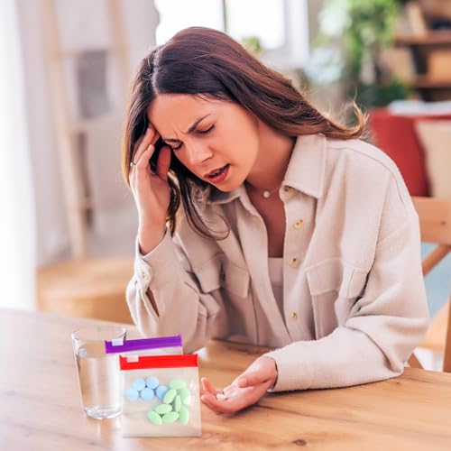 Reusable 14 Piece Colored Pill Pouch Set