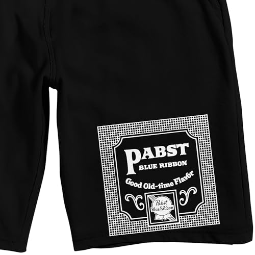 Pabst Blue Ribbon Good Old-Time Flavor Men's Black Sleep Pajama Shorts2