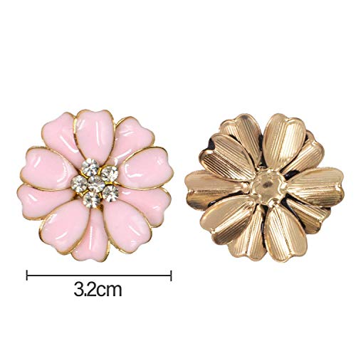 Boutons à coudre fleur émail strass mercerie créative pour customisation vêtement