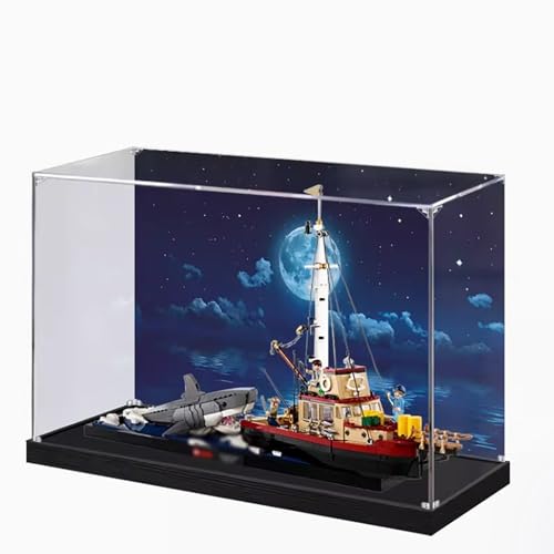 Acrylic Display Case for Lego 21350 Great White Shark Killer Whale Building Set– Dustproof Display Box & Showcase, Compatible with Lego 21350 -Only Display case -  KAIFEITYE