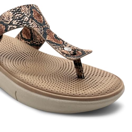 Image of KazarMax Amelia Lightweight | Cushioned | Bounce Back | Floral Printed Flat Thong Sandals For Women