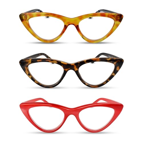 2SeeLife Premium Cat Eye TR-90 Reading Glasses Multipack for Women