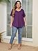 BELAROI Women Plus Size V-Neck Tunic Tops Loose T Shirt with Pocket (2X, D-Dark Purple)