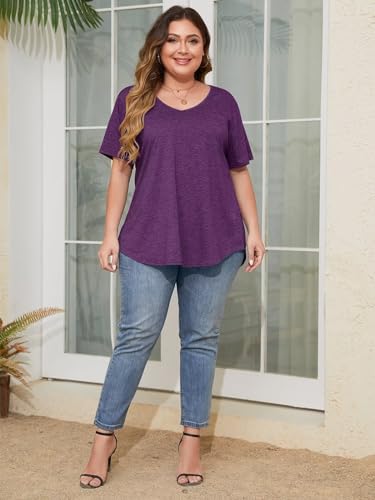 Image of BELAROI Women Plus Size Tops V-Neck Tunics Shirts
