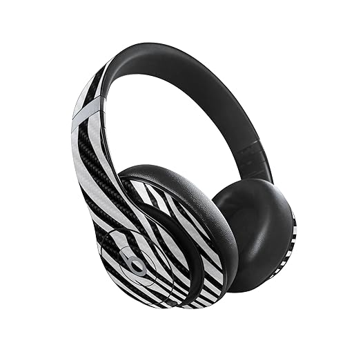 Image of MightySkins Carbon Fiber Skin Compatible with Beats Studio Pro - Black Zebra | Protective, Durable Textured Carbon Fiber Finish | Easy to Apply
