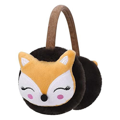 ALEDLE-LIFE Kids Fox Design Ear Warmers Plush Winter Earmuffs Cold Weather Handband Fluffy Earplugs Outdoor Thermal Ear Protector Ear Cover for Women Girls Boys