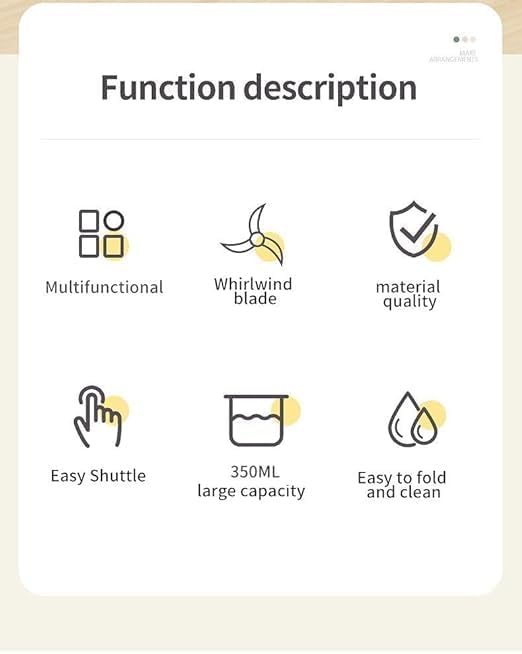 Miniatura 7 de Mini procesador eléctrico de alimentos, Mini licuadora de alimentos, Procesador de alimentos recargable USB, Mezclador de alimentos para bebés