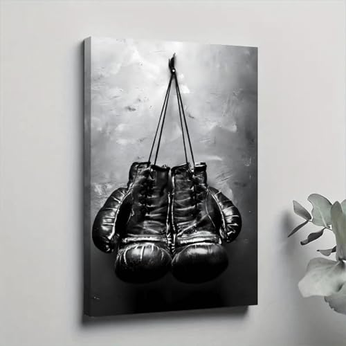 Tableau gants de boxe encadré avec toile de qualité supérieure 50 x 70 cm
