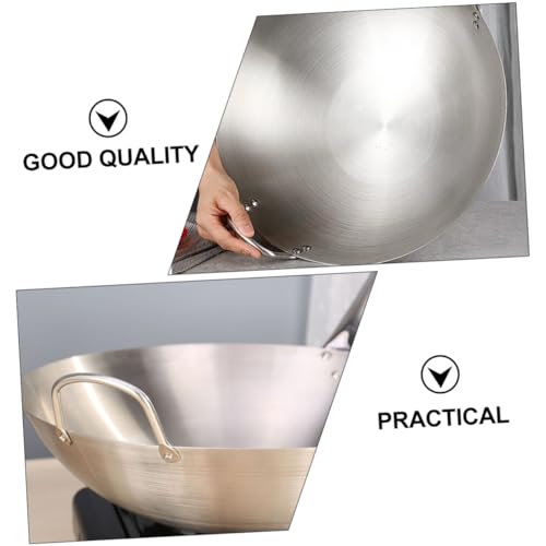Wok de acero inoxidable con doble asa para cocina miniatura 7