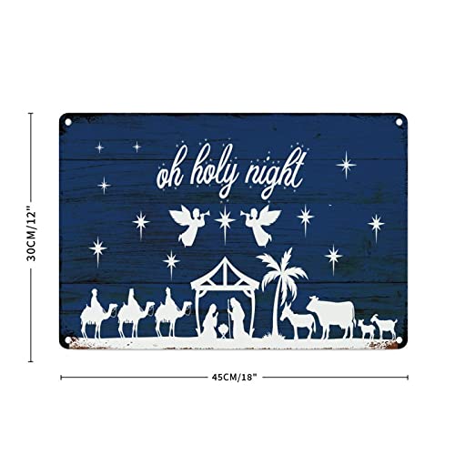 Plaque en métal Merry Christmas déco vintage grand format pour réveillon de Noël chaleureux