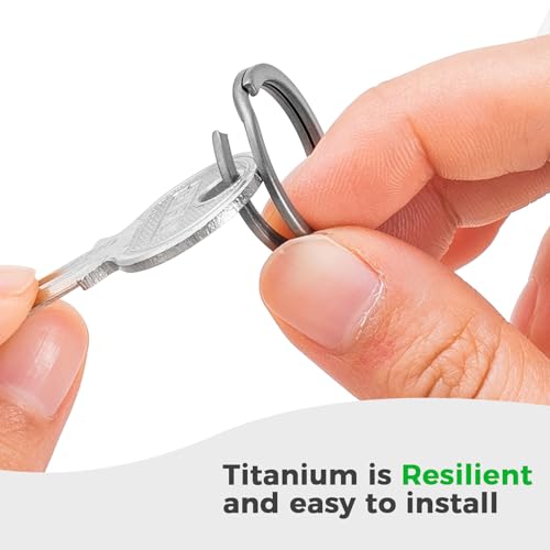 Image of FEGVE Titanium Key Chain Rings Split Rings 4 Pack - Durable and Rustproof | Ultra Lightweight, Rust & Corrosion Resistant, High Hardness, Deformation Resistant