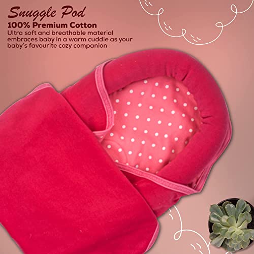 Image of BAYBEE Baby Swaddle Wrap for New Born | Adjustable Swaddle for New Born Baby | 100% Cotton Baby Wrapper Newborn Blanket for Sleep Sack 0-6 Months Babies (Dark Pink)
