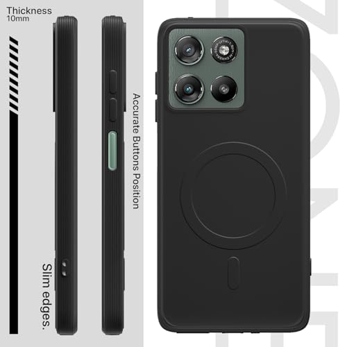 Image of Pikkme Back Cover for Motorola Moto G67 Power 5G / G57 Power 5G Soft Matte Silicone | Slim Fit | Mag-Safe Design (Mag-Safe Not Support) Camera Protection Bumper Case (Black)