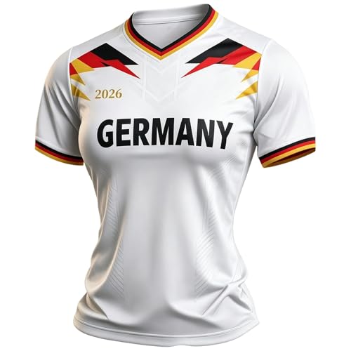 Deutschland Trikot Damen V Ausschnitt 2026 Wm Tshirt Große Größen Retro mit Adler Wm Trikot 2026 Deutschland Tshirt Fanartikel Fußball Trikot Fan Shirt Germany T-Shirt XXL XXXL