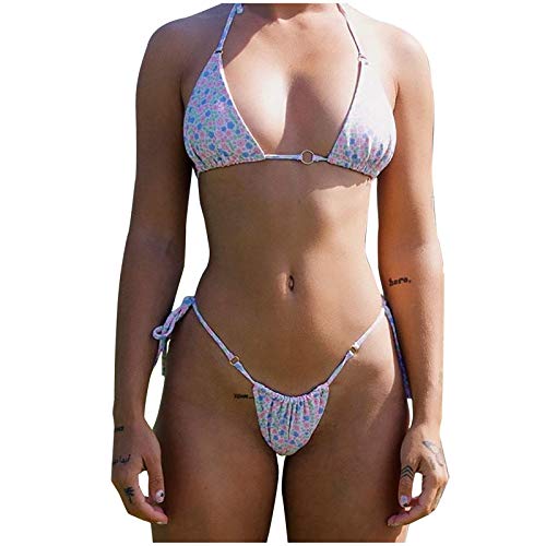 Genérico Bañador Menstrual Niña 14 Años Bañador Rojo Mujer Traje De Baño Sólido Traje De Baño Piezas Playa Mujer Bikini Vendaje Trajes Conjunto Bañadores Tallas Grandes Beige S