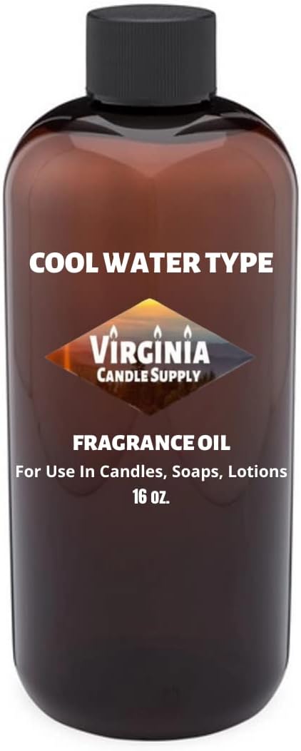Cool Water Fragrance Oil (Our Version of The Brand Name) (16 oz Bottle) for Candle Making, Soap Making, Tart Making, Room Sprays, Lotions, Car Fresheners, Slime, Bath Bombs, Warmers…