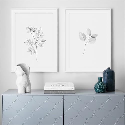 Pared decoración de dormitorio cocina sala de estar con pinturas de lienzo botánicas 50x70cm