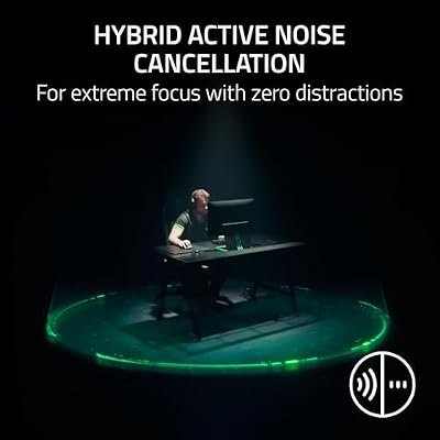 Razer BlackShark V3 Pro Wireless ANC Gaming Headset for PC: Full Band Mic - 50mm Drivers - 2.4 GHz, Bluetooth, USB, 3.5mm - Works with Mac, PS5, Nintendo Switch, Smartphone - 70 Hr Battery - Black