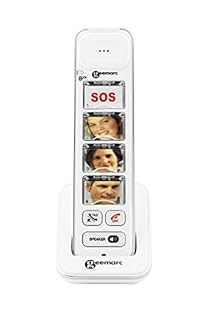 Geemarc Photodect 295 - Combiné de Téléphone Additionnel pour la Gamme Amplidect 295 avec Touches Photo Personnalisables - Base Principale Requise - Perte Auditive Faible ou Moyenne - Version FR