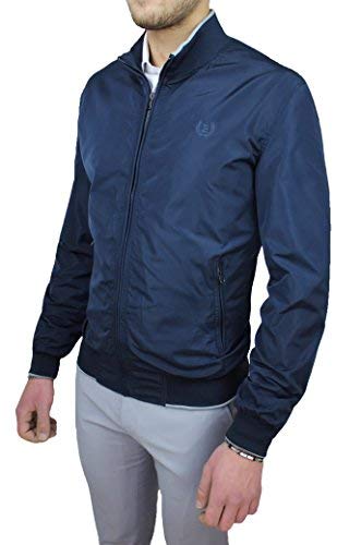 Veste homme bleu foncé casual parka coupe confortable M-5XL